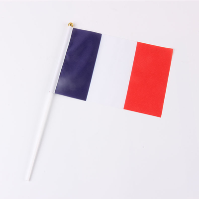 कस्टम डिजिटल प्रिंटिंग हैंड हेल्ड फ्लैग 20x28 सेमी छोटे अमेरिकी झंडे