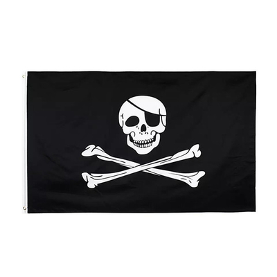 OEM कस्टम पॉलिएस्टर ध्वज 3x5Ft खोपड़ी क्रॉसबोन समुद्री डाकू ध्वज