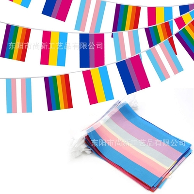 कस्टम लोगो पॉलिएस्टर एलजीबीटी ध्वज समलैंगिक समलैंगिक गौरव त्रिभुज ध्वज