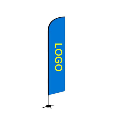 110D पॉलिएस्टर 560cm विज्ञापन समुद्र तट ध्वज कस्टम डबल पक्षीय मुद्रित