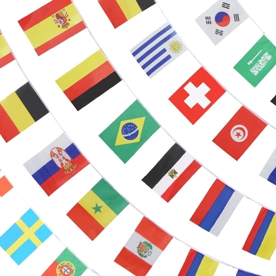 विश्व डिजिटल प्रिंटिंग सिल्क प्रिंटिंग के 32 देश स्ट्रिंग झंडे