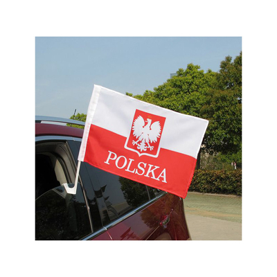 सादा पॉलिएस्टर उच्च बनाने की क्रिया कार झंडा कार देश के झंडे धारक के साथ