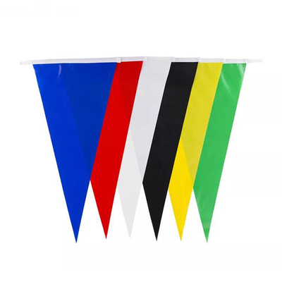 OEM ODM त्रिभुज ध्वज बंटिंग कस्टम 100D पॉलिएस्टर कपड़ा त्रिभुज स्ट्रिंग ध्वज