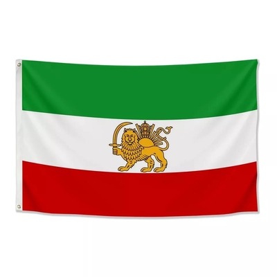 कस्टम झंडे 3X5ft पॉलिएस्टर ईरान शेर झंडा शेर के साथ फारसी झंडा
