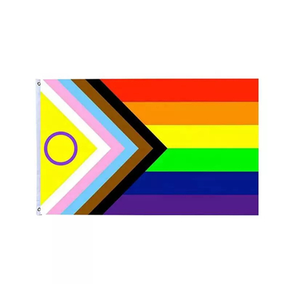 डिजिटल प्रिंटिंग रेनबो LGBT फ्लैग 3x5 फीट 100D पॉलिएस्टर बाइसेक्शुअल फ्लैग