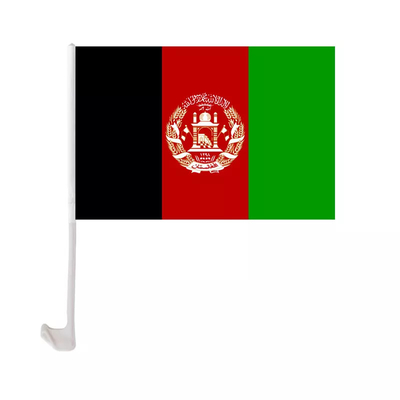 पैनटोन कलर प्रिंटिंग कार विंडो फ्लैग पॉलिएस्टर अफगानिस्तान इंटरनेशनल फ्लैग