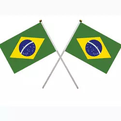 100% पॉलिएस्टर ब्राजील कस्टम फ्लैग 14x21 सेमी ब्राजील हैंड हेल्ड फ्लैग
