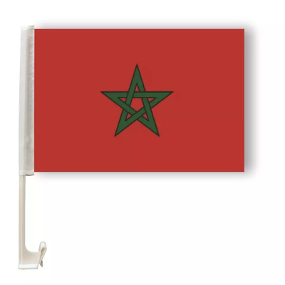 पॉलिएस्टर मोरक्कन कार फ्लैग कस्टम कंट्रीज सब्लिमेशन कार फ्लैग